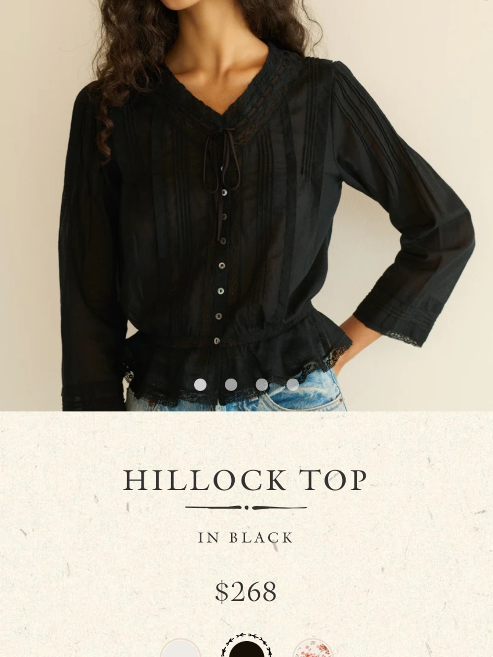 Doen Hillock top M NWT